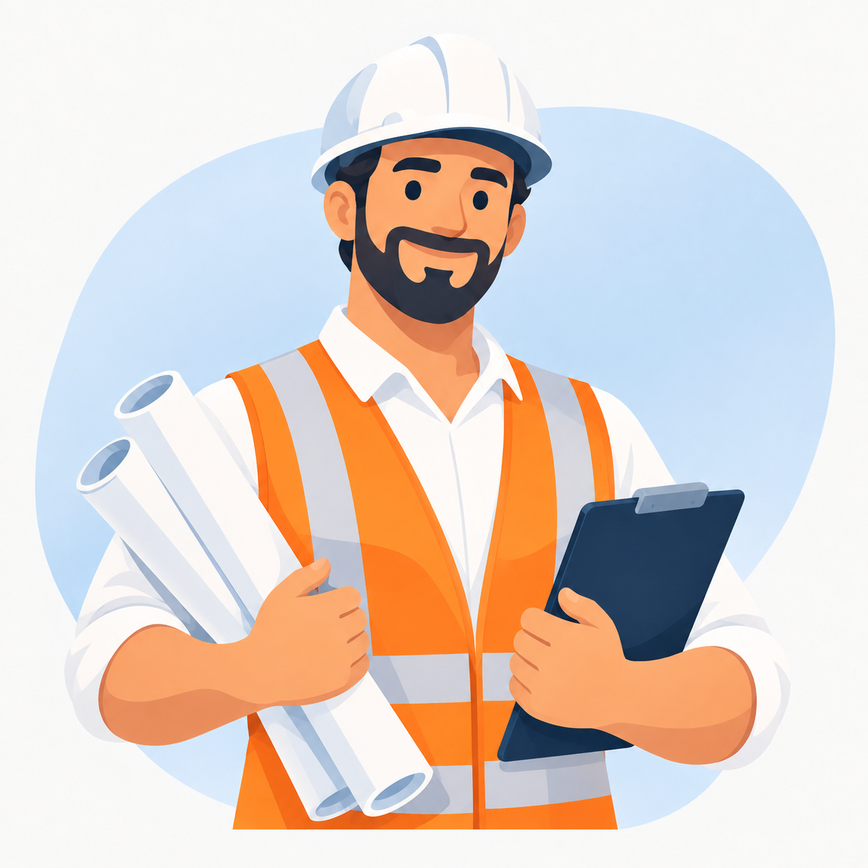 Ilustração de profissional da construção